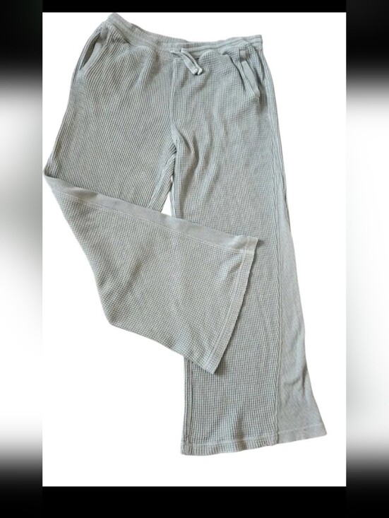 aerie Pants - Aerie waffle knit wide leg lounge pants in size Large. Olive/sage green color wi